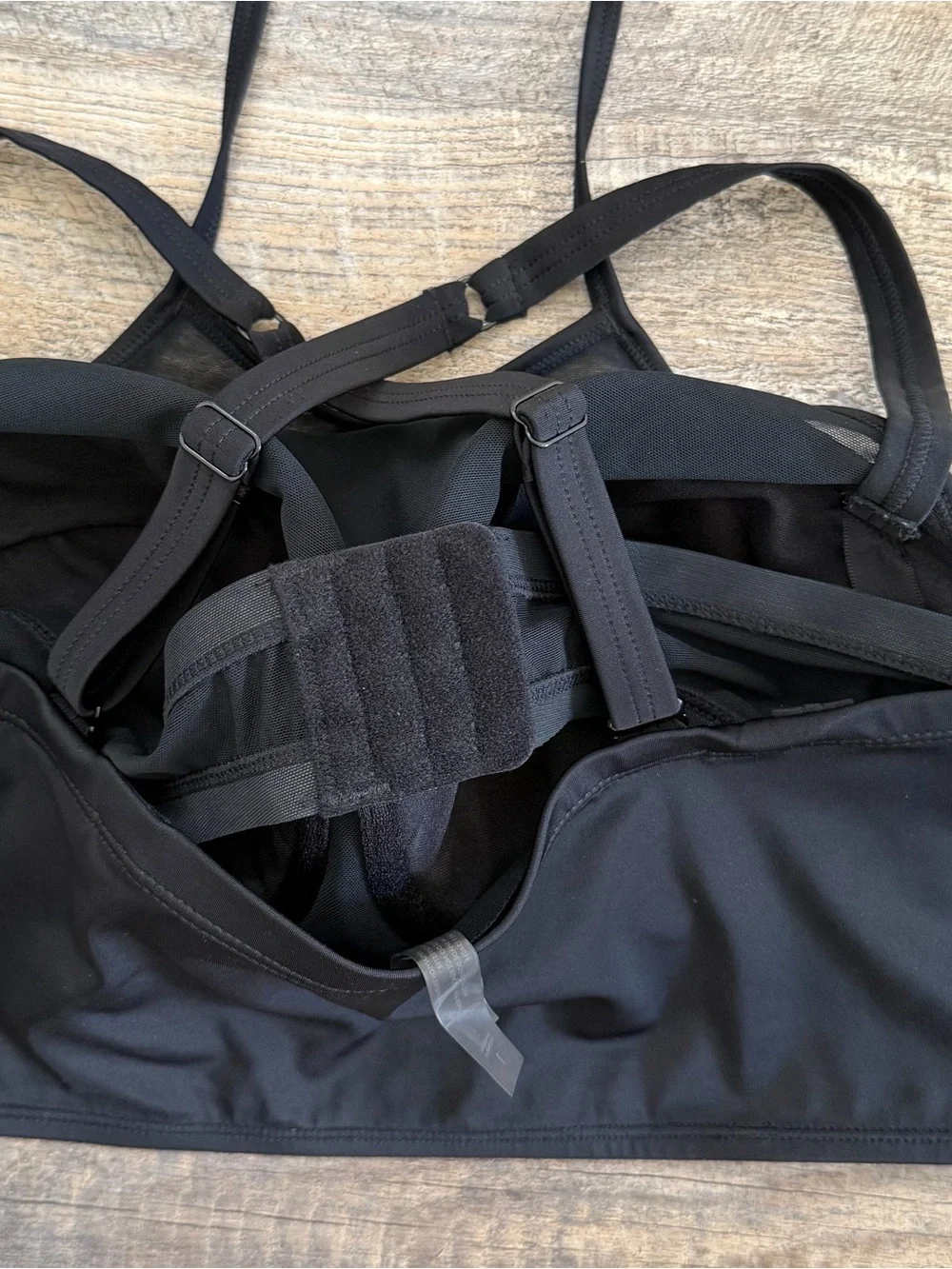 Torrid Vixen Size 1X Black Push Up High Neck Mesh Underwire Halter Swim Top
